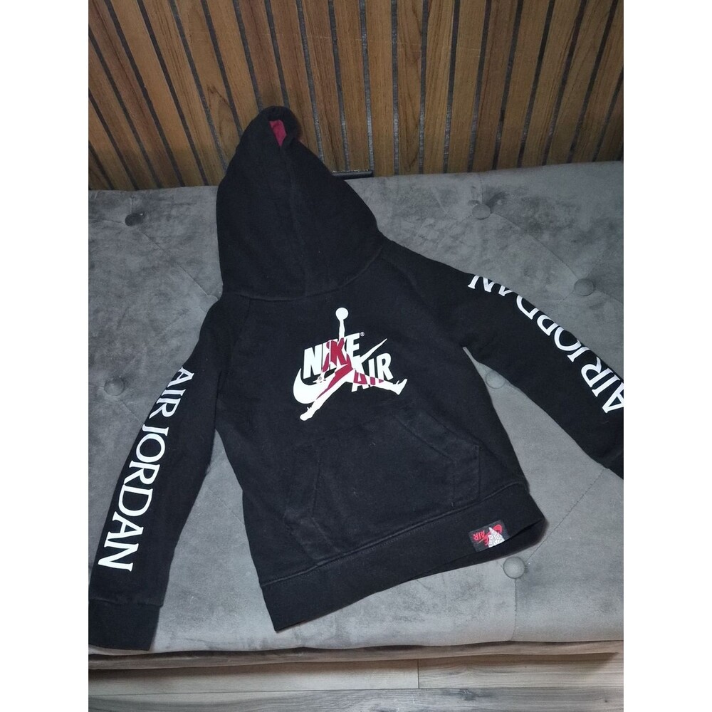 Nike Air Jordan Black Hoodie with White & Red Logo